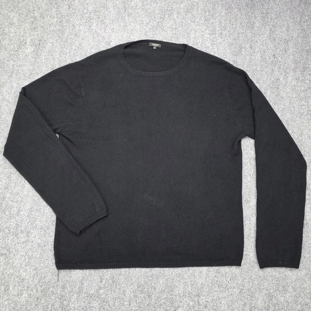 Prague Sweater Mens XL Black 100% Cashmere Crewneck Long Sleeve Knit Pullover